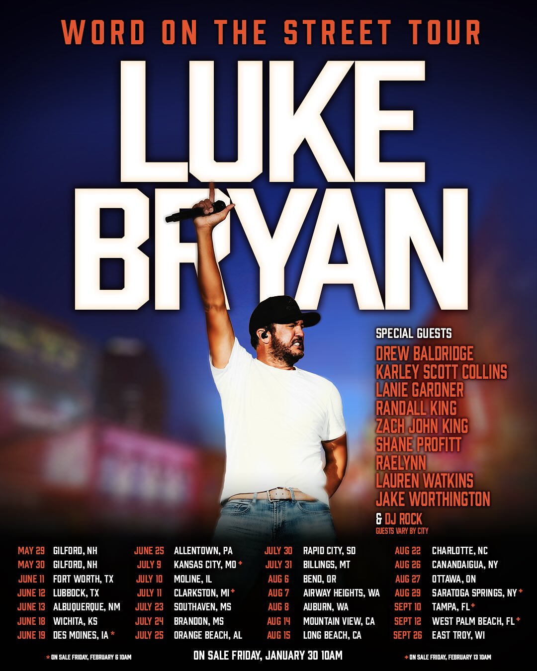 Luke Bryan Word On The Street Tour Poster 2026